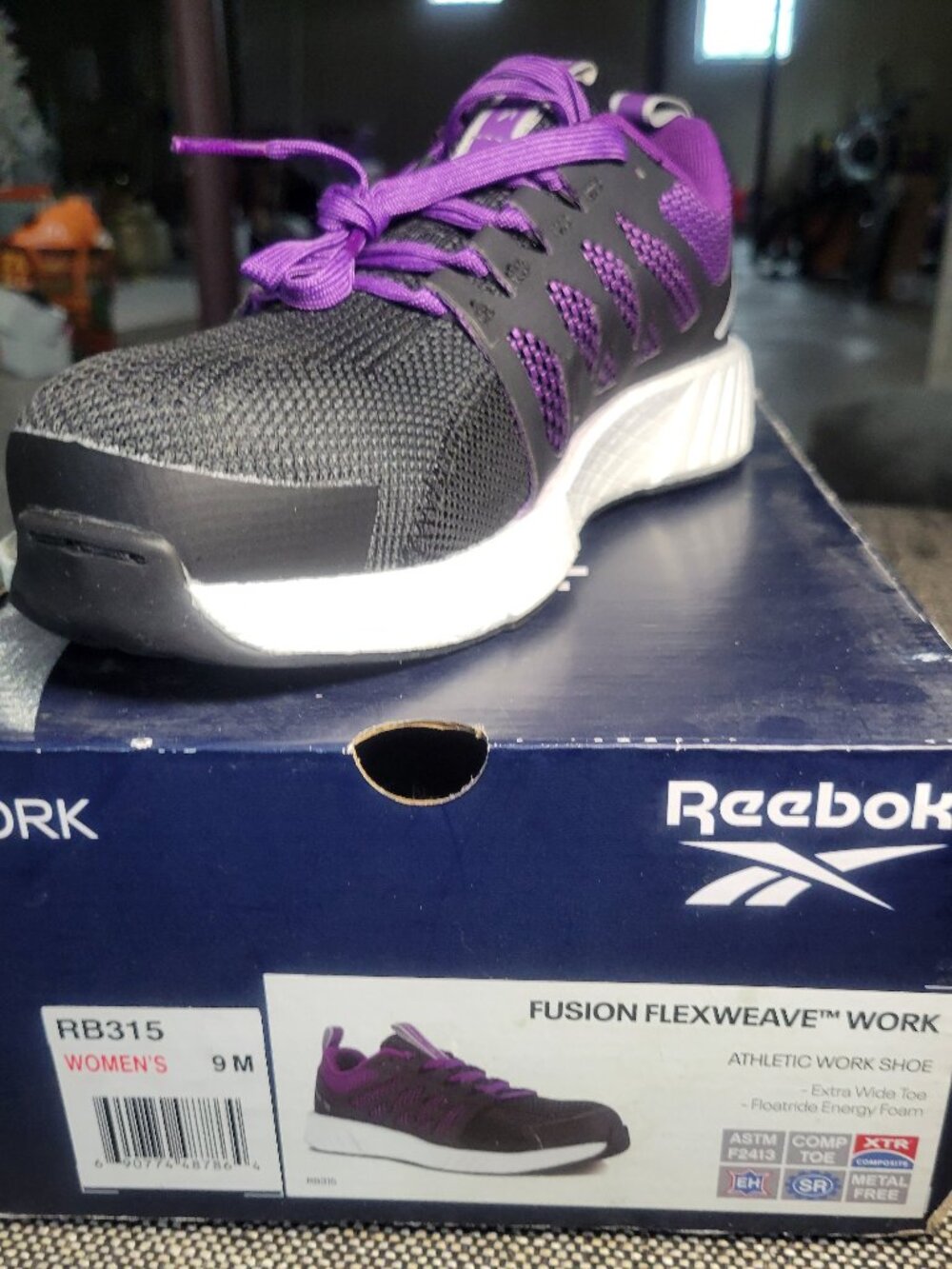 NIB Reebok Work RB315 Fusion Flexweave Composite Toe Shoes Women's 9 Purple - Picture 2 of 8